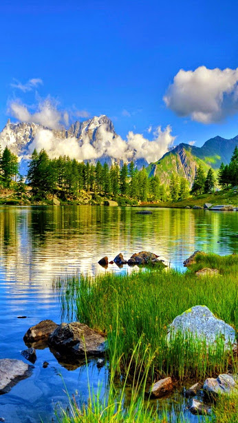 Beautiful lake in the mountains